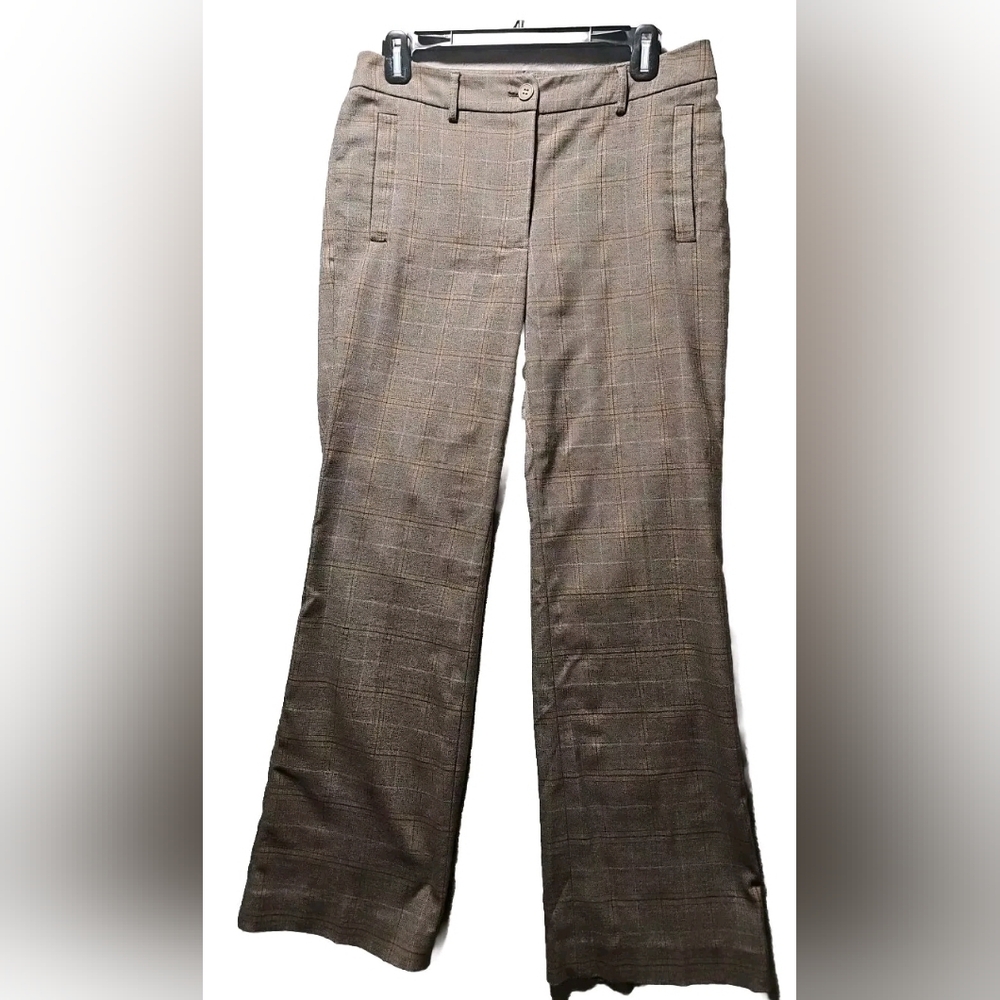 Bianca Nygard Slacks Women Size 6 Plaid Brown Dress Pants